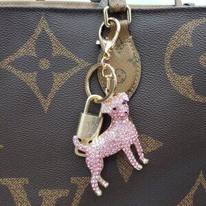 Louis Vuitton Authentic Gold Padlock 🔒 Key + Unbranded Dog Keychain Bag Charm